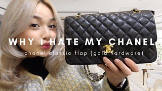 CHANEL MEDIUM CLASSIC FLAP LAMBSKIN GOLD HARDWARE (Pros + Cons) | Why I Hate My Chanel Bag