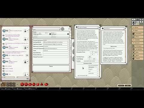 Call of Cthulhu 7e Character Creation for Fantasy Grounds