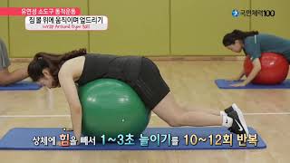 소도구동적 112 짐볼위에움직이며엎드리기