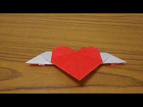 Simple Origami : Lesson 76 - Heart with Feather