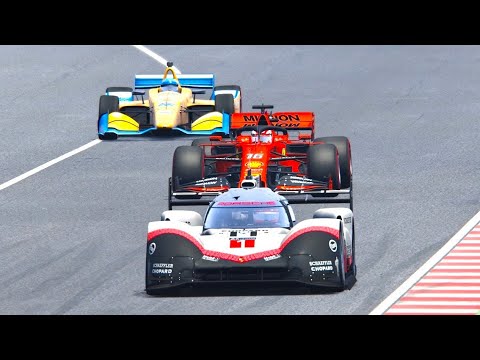 Ferrari F1 2019 vs IndyCar McLaren Alonso vs Porsche 919 EVO - Barcelona GP