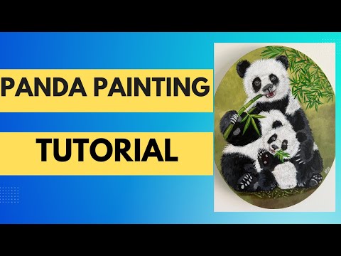Panda painting | Panda painting on canvas | Panda painting tutorial | Panda painting easy #1