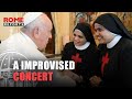 Religious sisters serenade Pope Francis with a ukelele