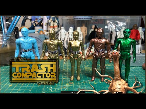 Protocol Droid hand repair, painting, limb tightening, & a 'Green' Death Star Droid! Trash Compactor