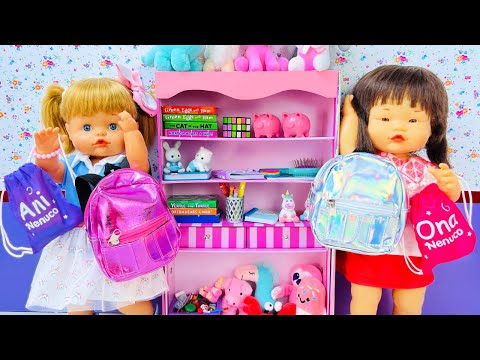 ANI y ONA Rutina de mañana🏫Vuelta a la escuela super divertida de mis muñecas