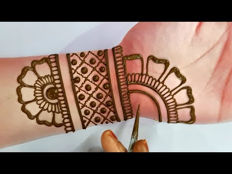 New easy Diwali mehndi design for hand | Stylish asan Arabic mehandi design | आसान मेंहदी