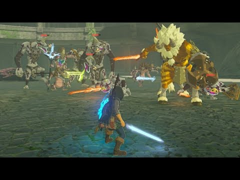 Golden Lynel + 9 Silver Enemies | Testrun of BotW All-stars Challenge at the Coliseum: Beginning