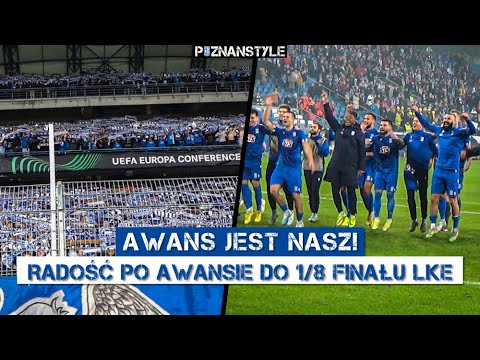 Amazing Lech Poznan fans after promotion to 1/8 Conference League final (23.02.2023)