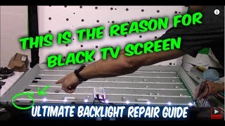 How to fix LED LCD TV black screen no backlight, TV disassemble, testing LEDs, ordering part, repair
