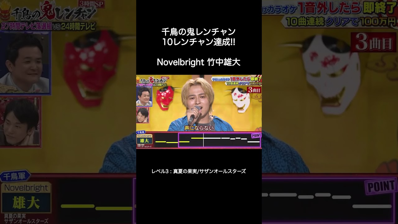 Novelbright 竹中雄大「真夏の果実」サザンオールスターズ【千鳥の鬼レンチャン】