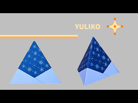 Easy Pyramid Gift Box Without Glue or Tape in 3 Minutes