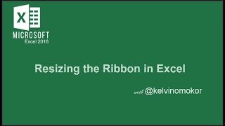 Resizing the Ribbon in Excel 2016
