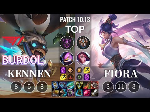 T1 Burdol Kennen vs Fiora Top - KR Patch 10.13