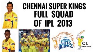 Chennai Super Kings Full Squad Of IPL 2013 (Cricket lover B) | IPL 2013 Full Squads