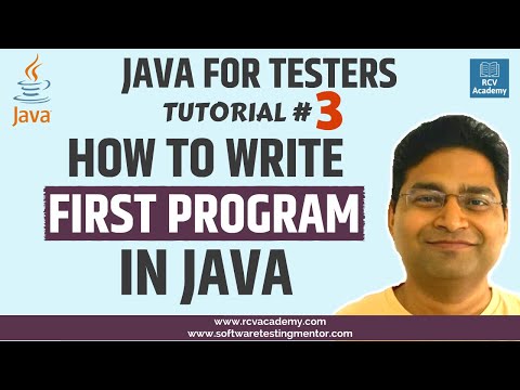 Java for Testers 3 How to Write First Program in Java