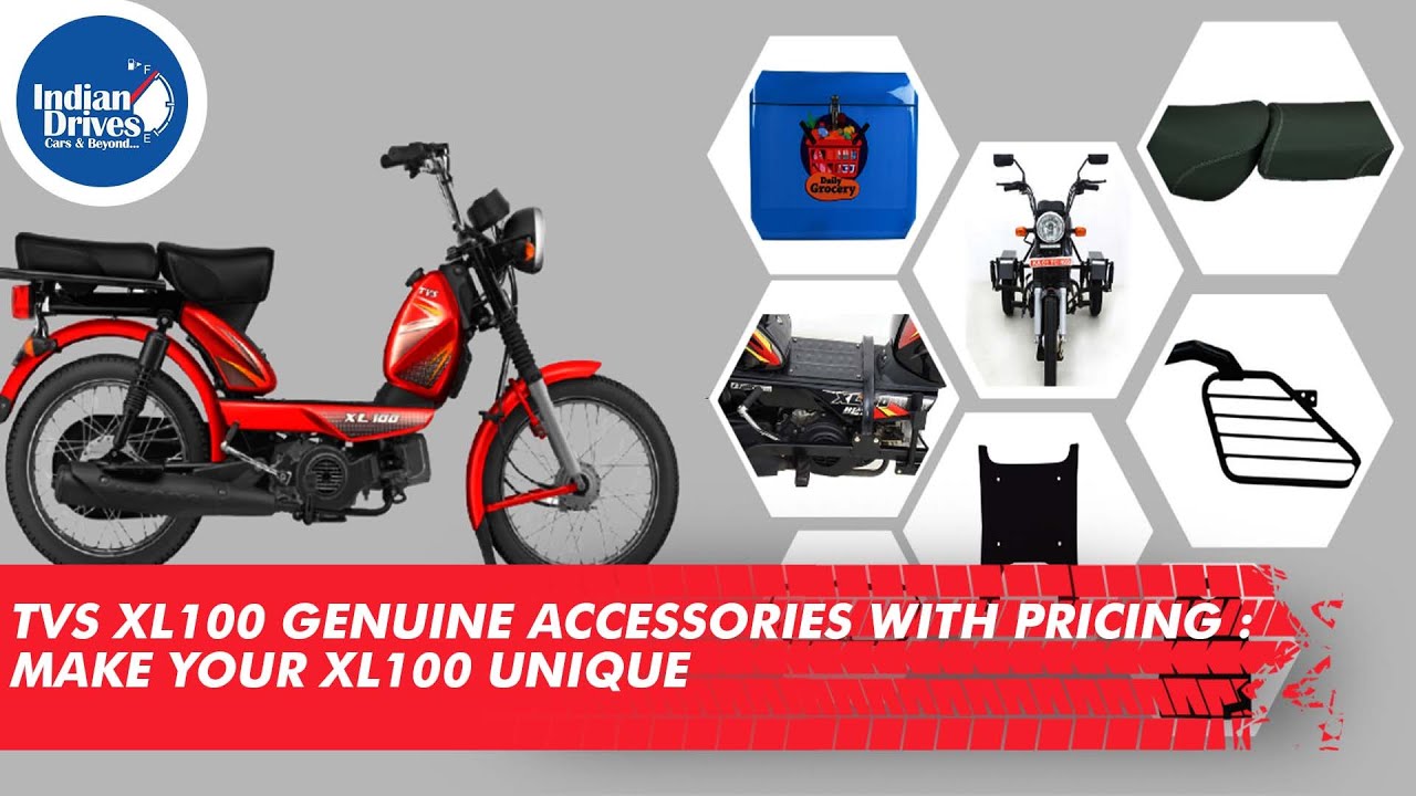 Watch video TVS XL100 Genuine Accessories With Pricing - Make Your XL100 Unique Now TVS XL100 Genuine Accessories With Pricing - Make Your XL100 Unique