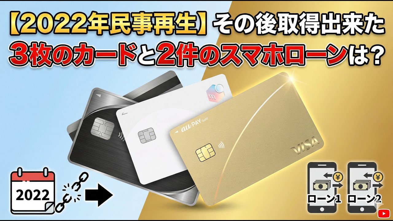 【2022年民事再生】その後取得出来た3枚のカードと2件のスマホローンは？