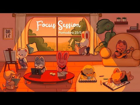 Stay Focused ♡ 25/5 Pomodoro Timer | Cozy Music | 1HR