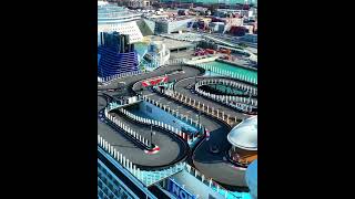 Adrenaline on the high seas! The NCL Norwegian Encore sets sail from Miami with its go kart track.