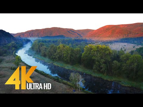 A Look from Heaven - Aerial View of South Ural, Russia - 4K Drone Video with Relaxing Music