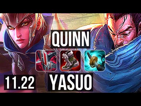 QUINN vs YASUO (MID) | Rank 2 Quinn, 400+ games | BR Grandmaster | 11.22