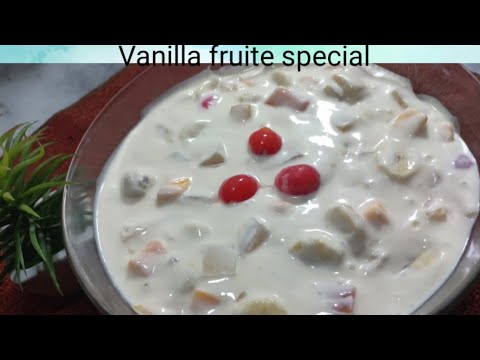 Vanilla fruite special//Vanilla Fruit Yogurt Recipe// Dessert//cooking by Aneela.