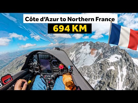 694 km Glider Flight from Côte d’Azur to Northern France