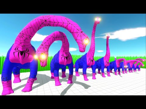 FPS Avatar with all weapons in battle VS Spiderman Brachiosaurus - Animal Revolt Battle Simulator