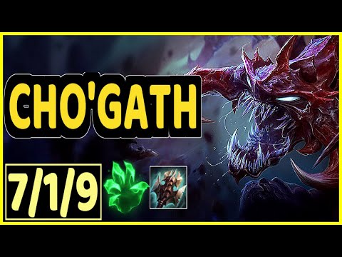 CHO'GATH VS YASUO - 7/1/9 KDA MID GAMEPLAY CHALLENGER I