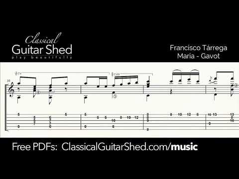[Free Classical Guitar Music] Tarrega, Francisco - Maria