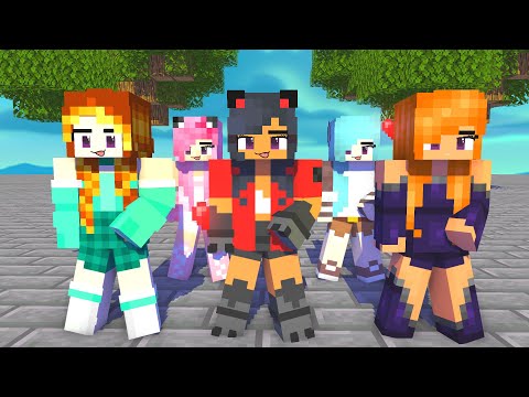 GASOLINA COUPLE SHUFFLE APHMAU CREW GIRLS - MINECRAFT ANIMATION #shorts