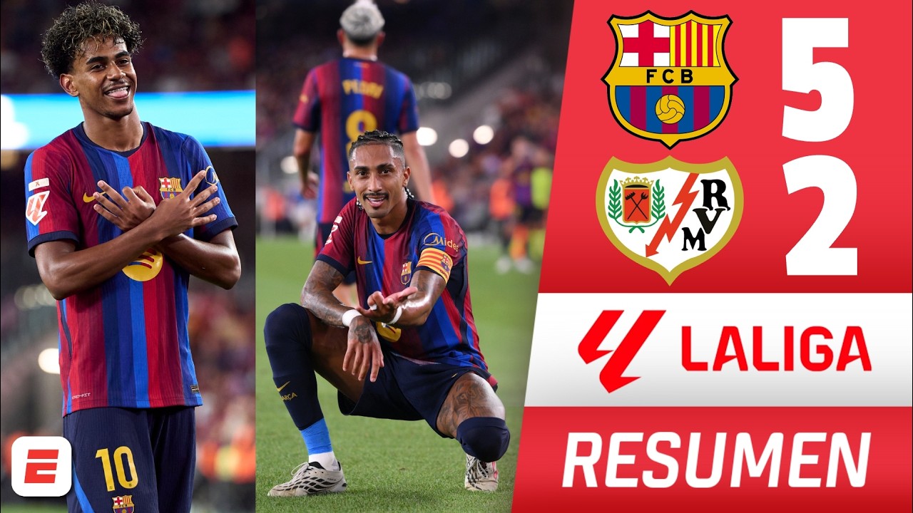 BARCELONA IMPARABLE. DOBLETES de RAPHINHA y LAMINE YAMAL para triunfo ante Rayo Vallecano | La Liga