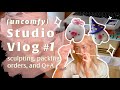 Cozy Artist Vlog 01 Sculpting Packing Small Business Q A Small Business Studio Vlog