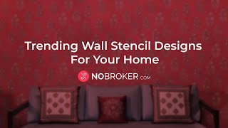 14 Wall Stencil Designs for Living Room & Bedroom #NoBrokerInteriors #stencildesign #walldecor