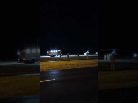 Polen - Helikopter landet bei starkem Sturm in Polkowice