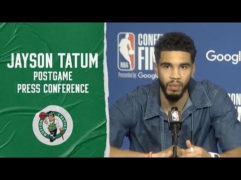 Jayson Tatum Postgame Media Availability ' Boston Celtics at Miami Heat ' Game 1