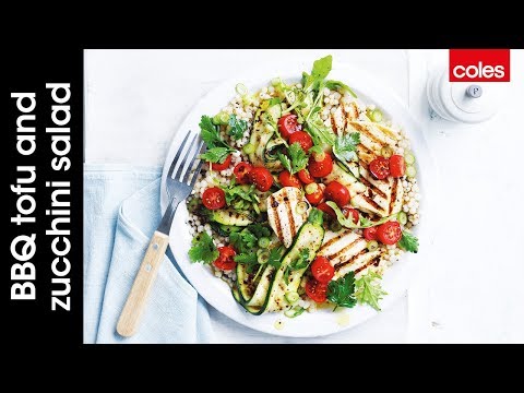 BBQ vegan tofu and zucchini salad