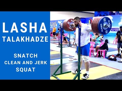 A snatch and clean & jerk session of Lasha Talakhadze