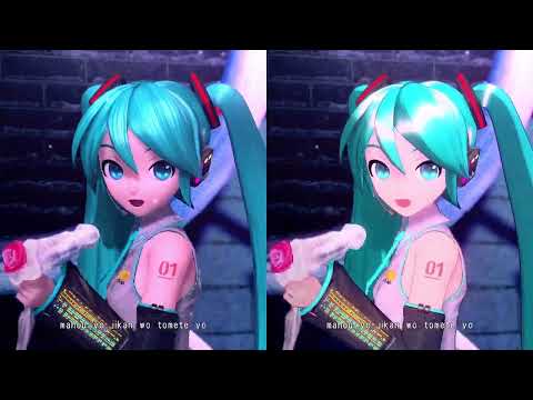 Hatsune Miku: (MegaMix+ VS FutureTone) [PV] "Romeo and Cinderella - F2nd" (Side-by-side Comparison)
