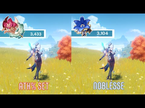 Shenhe's Buff - ATK% Artifacts set vs Noblesse (Genshin Impact)