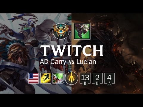Twitch ADC vs Lucian - NA Challenger Patch 8.21