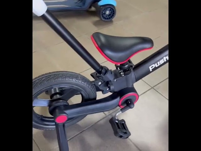 Дитячий велосипед-біговел PUSH трансформер Чорно-коричневий