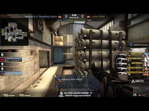 [myRisk TV | SlicewOw] myRisk eV Academy Alpha vs. Lama Party - ESL Open Sommer - Map 1: de_cache