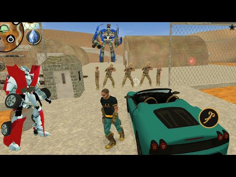 Vegas Crime Simulator (Vegas Hero on Army Base) Red Boss Car Robot - Android Gameplay HD