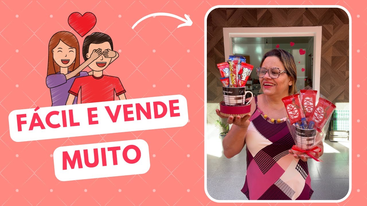 DUAS IDEIAS DE PRESENTES COM CANECA E CHOCOLATE