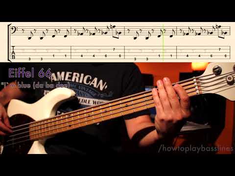 EIFFEL 65 - "I`M BLUE (DA BA DEE)" bass cover I How to play // 🤩EASY🤩 with tabs + notation!