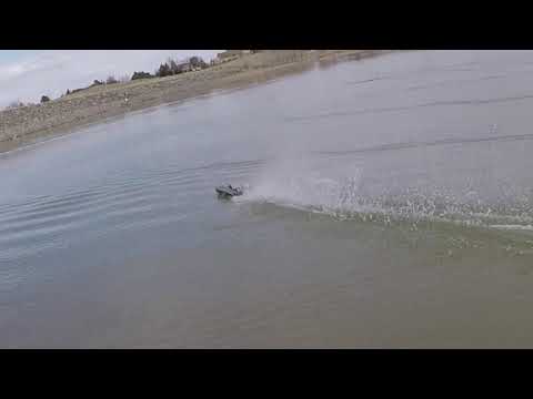 Fast Electric Twin X cat scratch-built RC boat   HD 720p