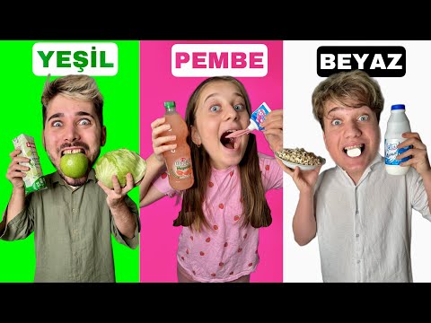 24 SAAT BOYUNCA TEK RENK YEMEK CHALLENGE 🌈