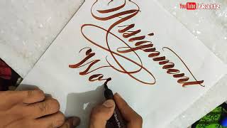 How to write Assignment Work in calligraphy writing style | Assignment Work front page writing