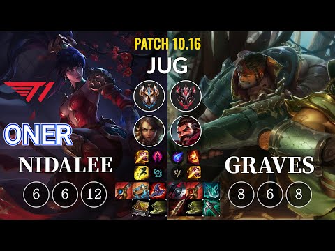T1 Oner Nidalee vs Graves Jungle - KR Patch 10.16